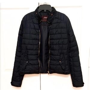 Black Quilted Puffer Light Jacket